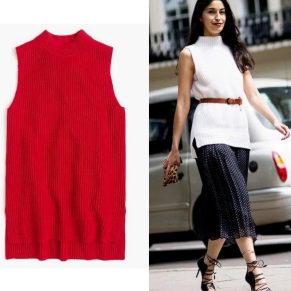J. CREW RED TUNIC sweater